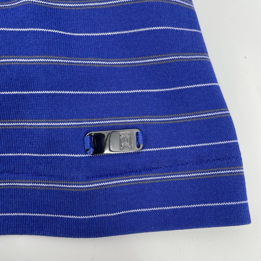 Tiger Woods Nike ‎ Polo XL Blue Stripe Fit Dry Golf Shirt TW Metal Tag Vintage - Picture 5 of 10